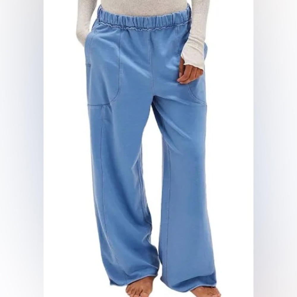 Free People Intimately Don’t Wait Up Longe Pants in Harbor Combo, size L
